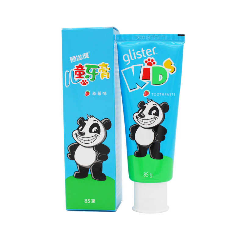 安利牙膏丽齿健儿童牙膏草莓味牙膏85g清新口气键齿可吞咽防蛀